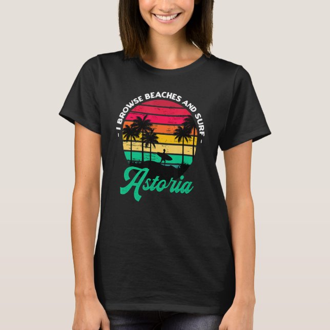 Camiseta Exploro Las Playas Y Surf Astoria Surfing Oregon S (Anverso)