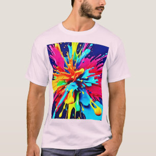 Camiseta Explosión abstracta de color y pintura