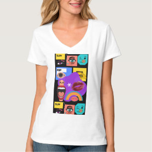 Camiseta Explosión audaz del arte pop Estilo de cómic retro