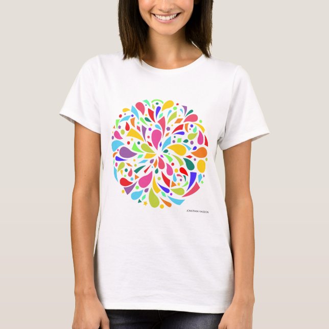 Camiseta Explosión colorida de la forma (Anverso)