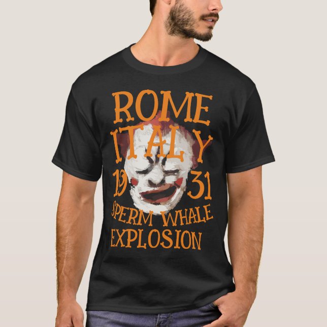 Camiseta Explosión de ballena en esperma ROMA ITALIA 1931 (Anverso)