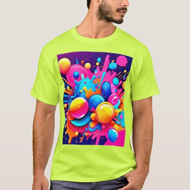 Camiseta Explosión de burbuja colorida (Anverso)
