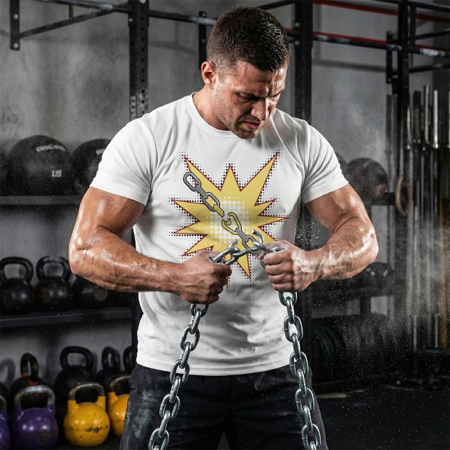 Camiseta Explosión de cadena de arte pop roto Estilo de cóm (Subido por el creador)