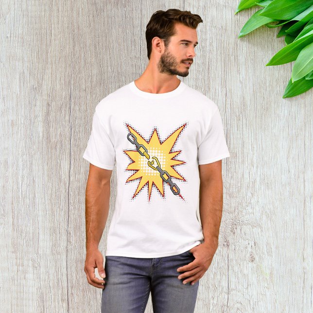 Camiseta Explosión de cadena de arte pop roto Estilo de cóm (Subido por el creador)
