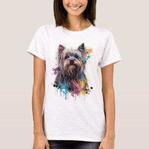 Camiseta Explosión de color con un encantador Yorkshire