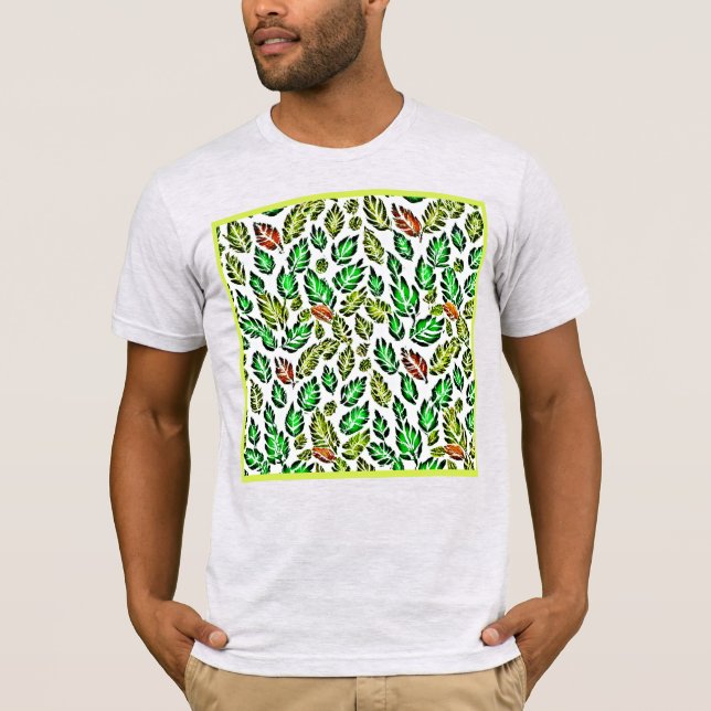 Camiseta Explosión de color vívido de hojas patrón (Anverso)