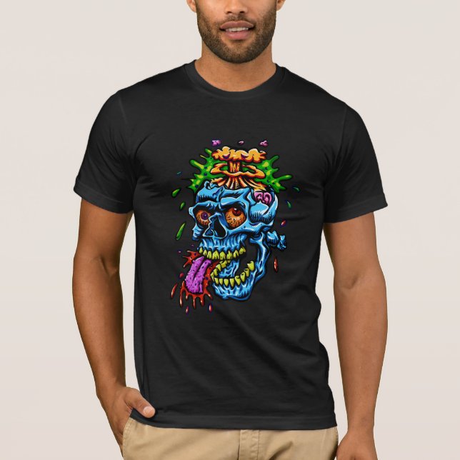 Camiseta Explosión de Cráneo Colorida (Anverso)