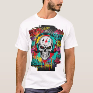 Camiseta Explosión de graffiti de Rebel Skull   Calle Urban