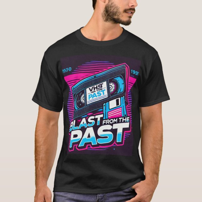 Camiseta Explosión de la VHS retro pasada y la captura de d (Anverso)