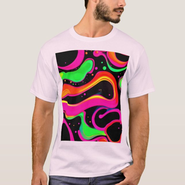 Camiseta Explosión de Líquido Neon Eléctrico (Anverso)