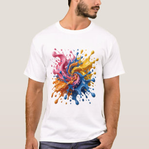 Camiseta Explosión de pintura de salpicaduras de color abst