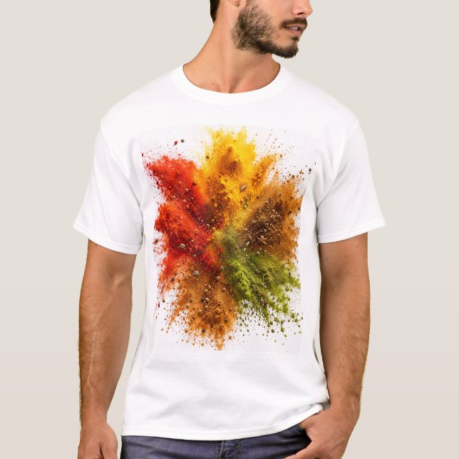 Camiseta Explosión de Polvo de Especias Coloridas  (Anverso)