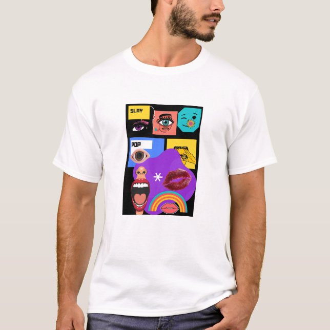 Camiseta Explosión de Pop Art en Negrita | Estilo  (Anverso)