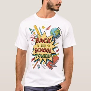 Camiseta Explosión de Suministros Escolares de Arte Pop – C