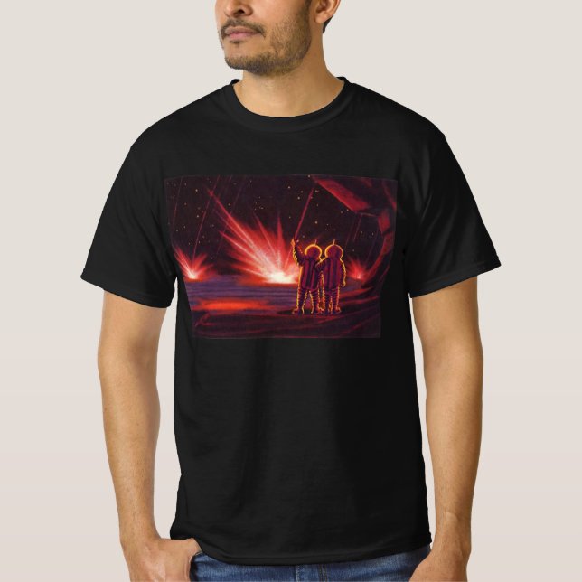 Camiseta Explosión del planeta rojo de ciencia ficción vint (Anverso)