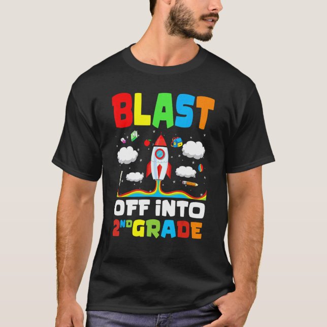 Camiseta Explosión en 2º Grado de Cohetes Primer Día De Col (Anverso)