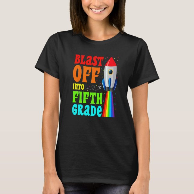 Camiseta Explosión en 5º Grado Feliz Primer Día De Colegio (Anverso)