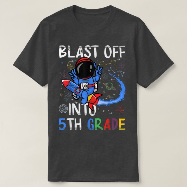 Camiseta Explosión en 5º Grado Primer Día Del Espacio Escol (Diseño del anverso)