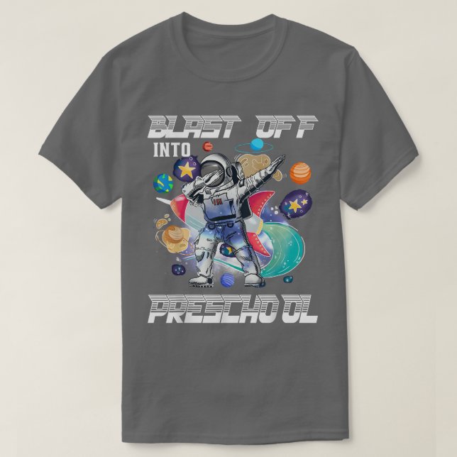 Camiseta Explosión en el espacio de los astronautas preesco (Diseño del anverso)