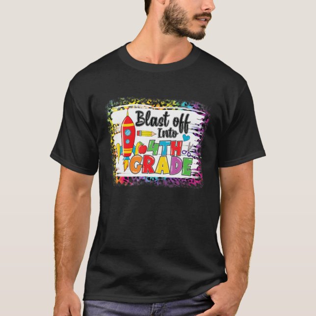 Camiseta Explosión En El Leopardo De Cohetes De 4º Grado De (Anverso)