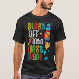 Camiseta Explosión en el primer día de escuela en un cohete