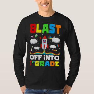 Camiseta Explosión en el primer día de escuela en un cohete