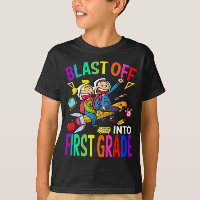 Camiseta Explosión en el primer grado de un cohete de vuelt (Anverso)