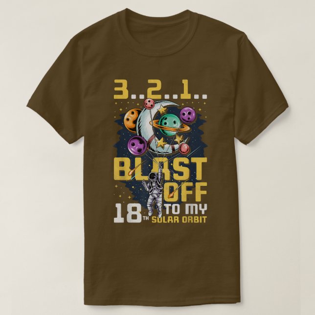 Camiseta Explosión En Mi 18ª Orbita Solar, 18º Cumpleaños C (Diseño del anverso)