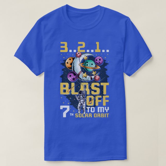 Camiseta Explosión En Mi Séptima Orbita Solar, Séptimo Día  (Diseño del anverso)