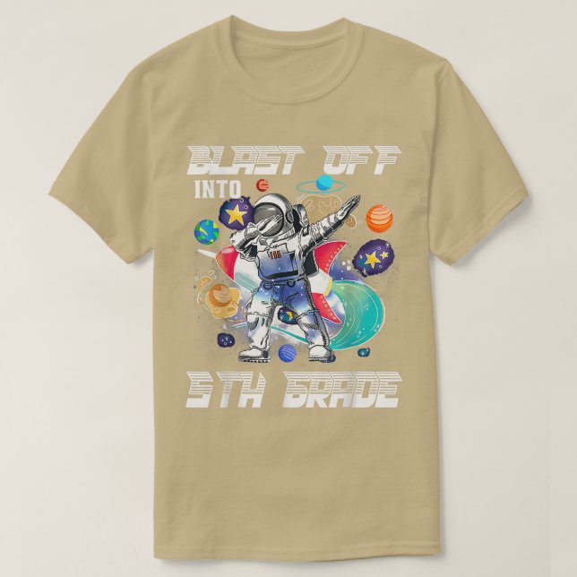 Camiseta Explosión en un astronauta de 5º grado (Diseño del anverso)