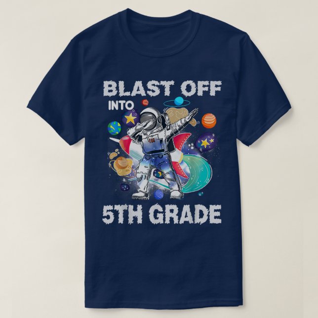Camiseta Explosión en un astronauta de 5º grado (Diseño del anverso)
