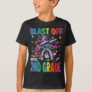 Camiseta Explosión en un cohete de 2º grado de vuelta a la