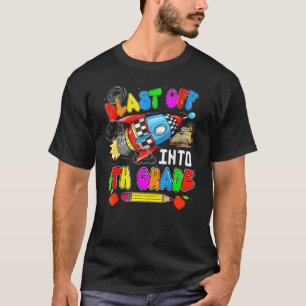 Camiseta Explosión en un cohete de 4º grado de vuelta a la 