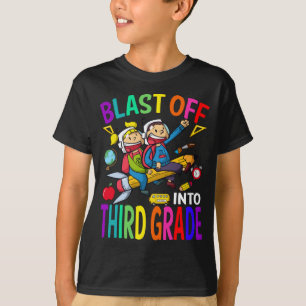 Camiseta Explosión en un cohete de tercer grado de vuelta a