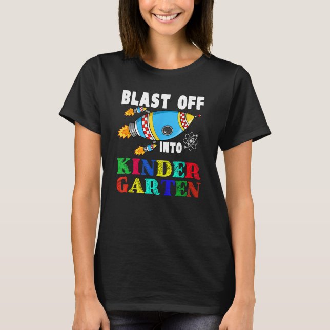 Camiseta Explosión en un cohete divertido de kindergarten d (Anverso)
