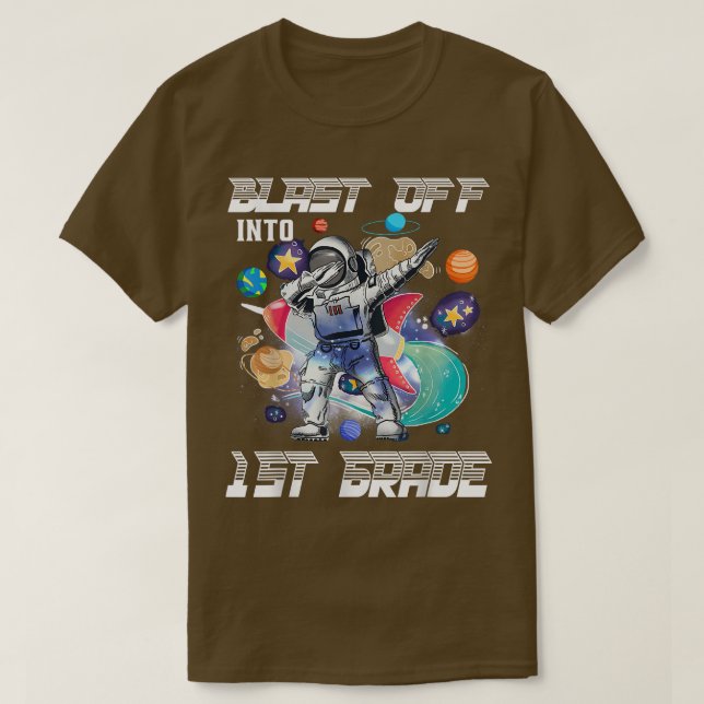 Camiseta Explosión en un espacio de astronauta de primer gr (Diseño del anverso)