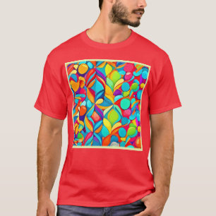 Camiseta Explosión Floral de abstracto vibrante