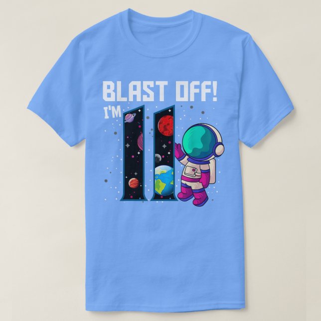 Camiseta Explosión Im 11 Astronauta de cumpleaños 11ª pieza (Diseño del anverso)