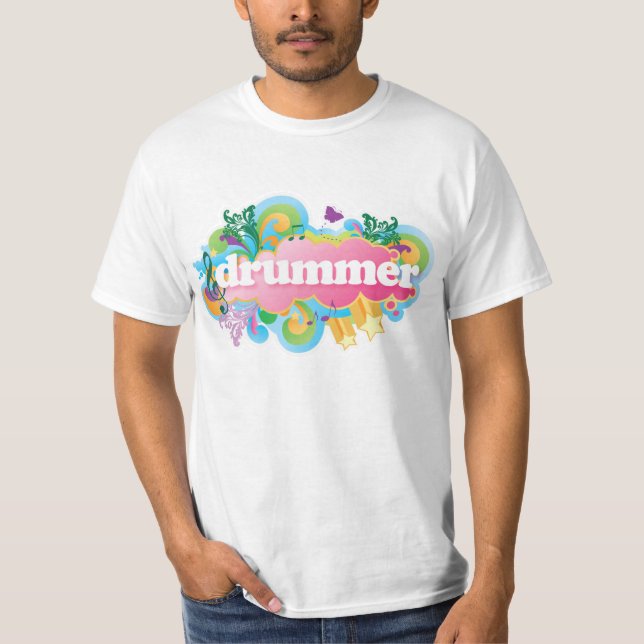 Camiseta Explosión retra del batería (Anverso)