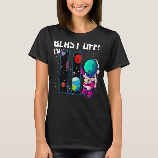 Camiseta Explosión, soy 11 Astronauta de Cumpleaños 11.ª Sa (Anverso)