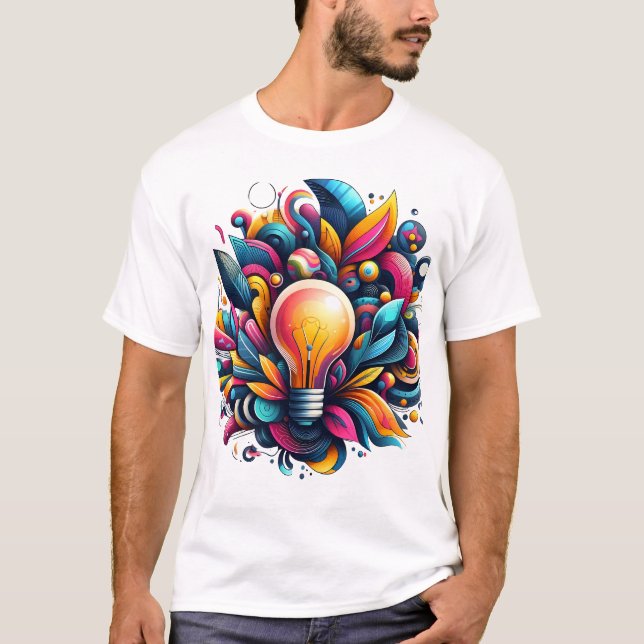 Camiseta Explosión vibrante de bombilla de abstracto (Anverso)