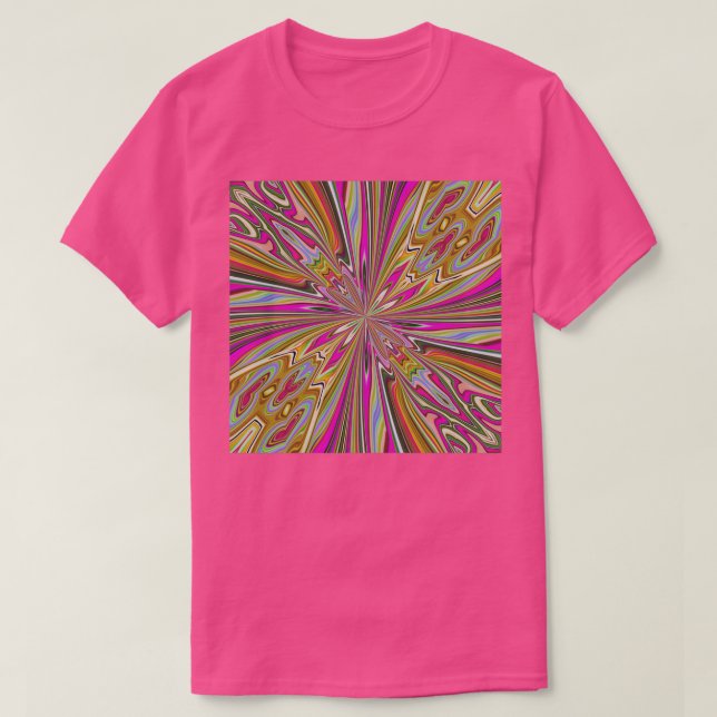 Camiseta Explosiones psicodélicas de color rosado (Diseño del anverso)