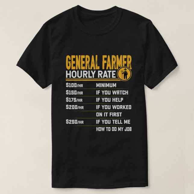 Camiseta Explotación agrícola agraria con tasa horaria gene (Diseño del anverso)