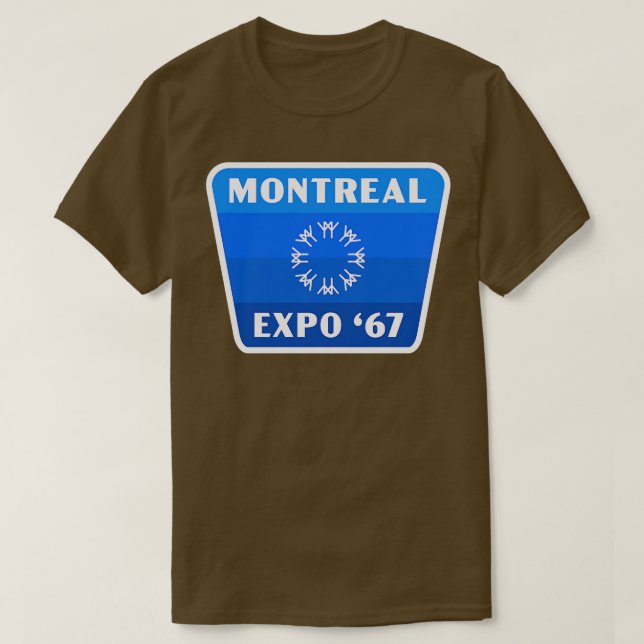 Camiseta Expo 67 Montreal Worlds Fair Retro Badge Blue (Diseño del anverso)