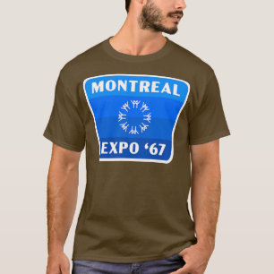 Camiseta Expo 67 Montreal Worlds Fair Retro Badge Blue