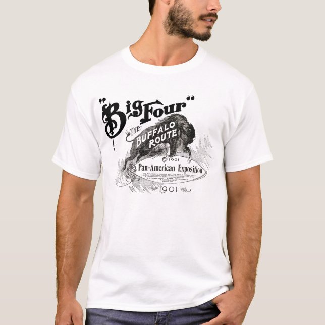 Camiseta Expo americana 1901 NY de cuatro búfalos de la (Anverso)