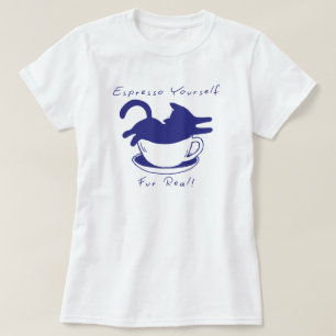 Camiseta Exprésate Fur Real Gatos y Café