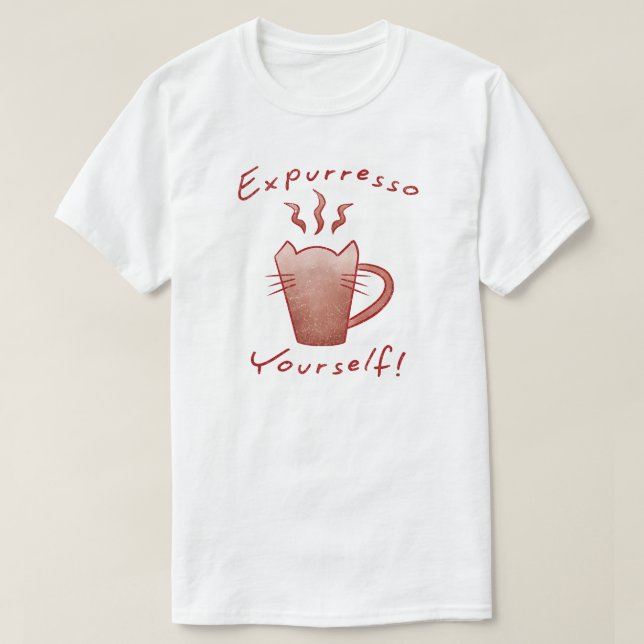 Camiseta Exprésate Gatos Y Café (Diseño del anverso)