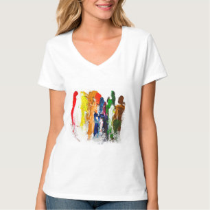 Camiseta Expresión abstracta de figuras humanas en movimien