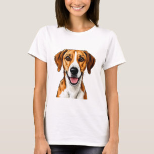 Camiseta Expresión brillante y feliz del perro English Foxh